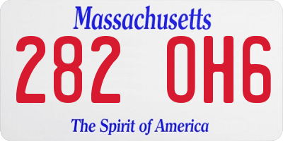 MA license plate 282OH6