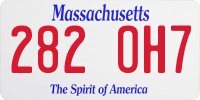 MA license plate 282OH7