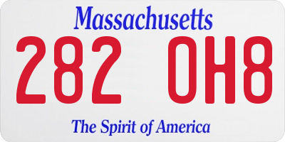 MA license plate 282OH8
