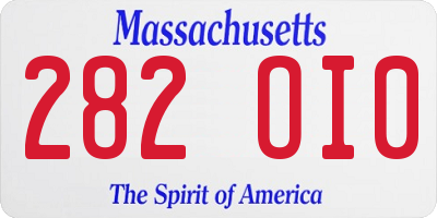 MA license plate 282OI0