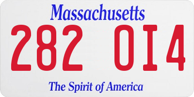 MA license plate 282OI4