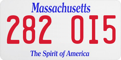 MA license plate 282OI5
