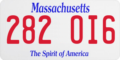 MA license plate 282OI6