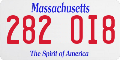 MA license plate 282OI8