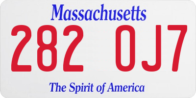 MA license plate 282OJ7
