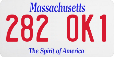 MA license plate 282OK1