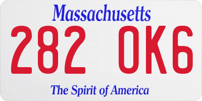 MA license plate 282OK6
