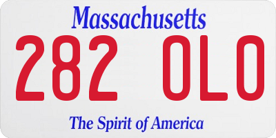 MA license plate 282OL0