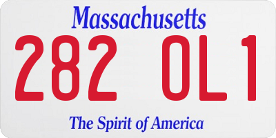 MA license plate 282OL1