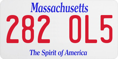 MA license plate 282OL5
