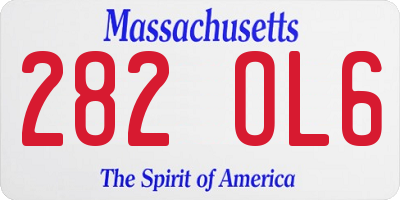 MA license plate 282OL6