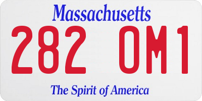 MA license plate 282OM1
