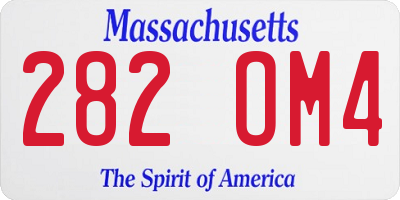 MA license plate 282OM4