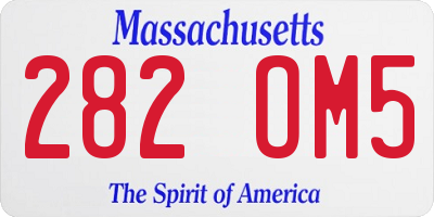 MA license plate 282OM5