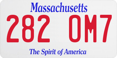 MA license plate 282OM7