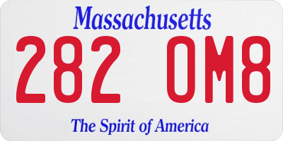 MA license plate 282OM8
