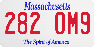 MA license plate 282OM9