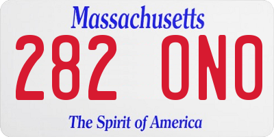 MA license plate 282ON0