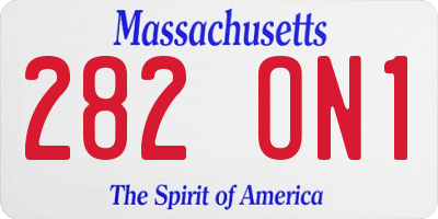 MA license plate 282ON1