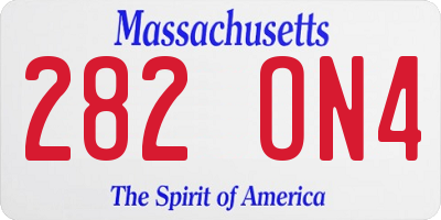 MA license plate 282ON4