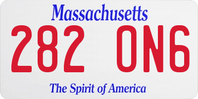 MA license plate 282ON6
