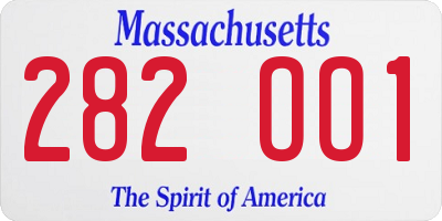 MA license plate 282OO1