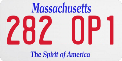 MA license plate 282OP1