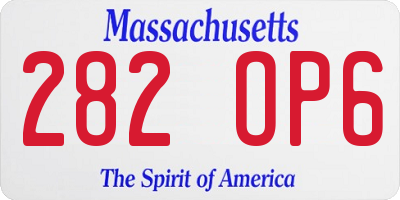 MA license plate 282OP6