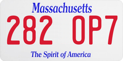 MA license plate 282OP7