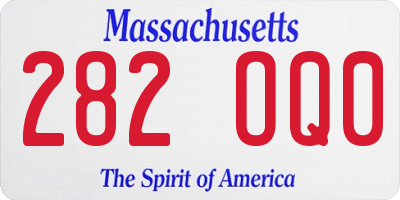 MA license plate 282OQ0