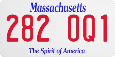 MA license plate 282OQ1