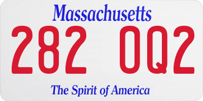 MA license plate 282OQ2
