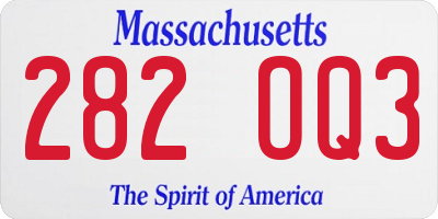 MA license plate 282OQ3