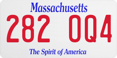 MA license plate 282OQ4