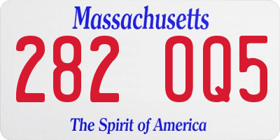MA license plate 282OQ5