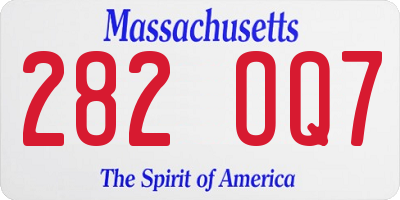 MA license plate 282OQ7