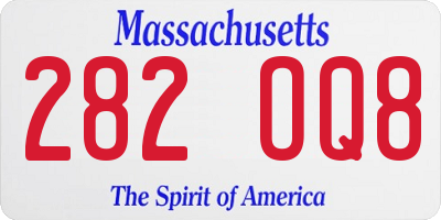 MA license plate 282OQ8