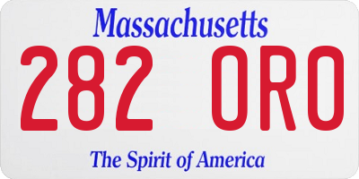 MA license plate 282OR0