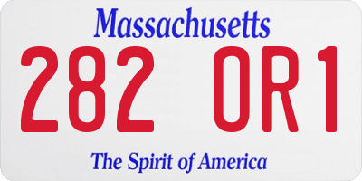 MA license plate 282OR1