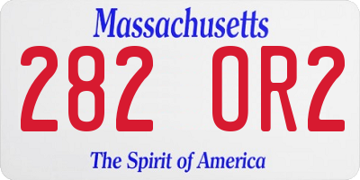 MA license plate 282OR2