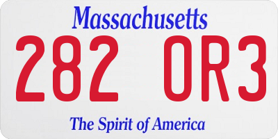 MA license plate 282OR3