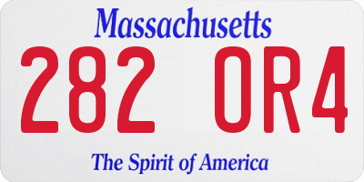 MA license plate 282OR4