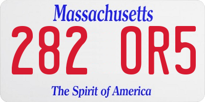 MA license plate 282OR5