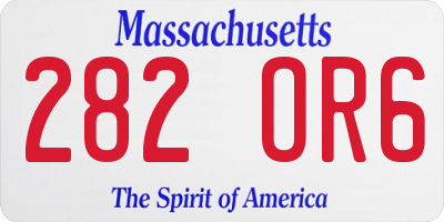 MA license plate 282OR6