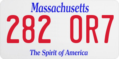 MA license plate 282OR7