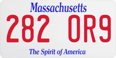 MA license plate 282OR9