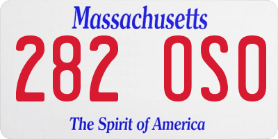 MA license plate 282OS0