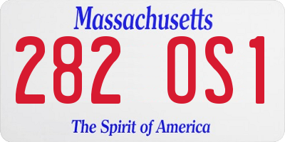 MA license plate 282OS1