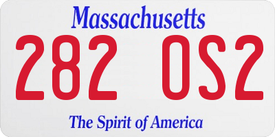 MA license plate 282OS2