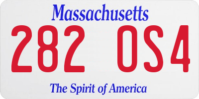 MA license plate 282OS4